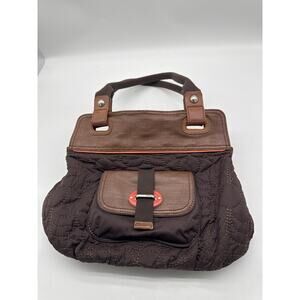 Fossil Key per Purse Quilted Brown Orange Shoulder Bag. READ